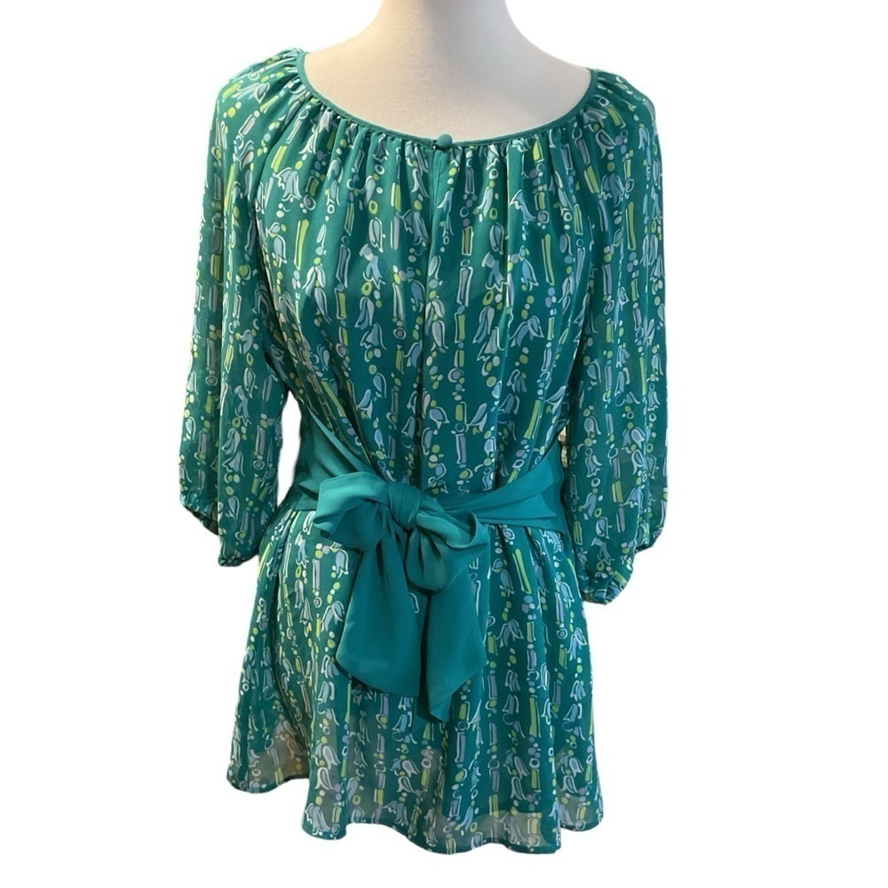 Vintage Bob Mackie Wearable Art Top With Tie Waist Size Medium